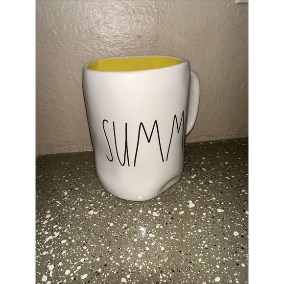 Rae Dunn Summer‎ Mug White Yellow Interior Coffee Tea Ceramic Farmhouse Decor - Picture 2 of 5